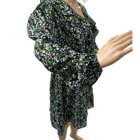 Influence Chiffon Floral Dress Womens US Sz 8 Garden Fairy Flowy Mini Sheer New - Picture 3 of 12